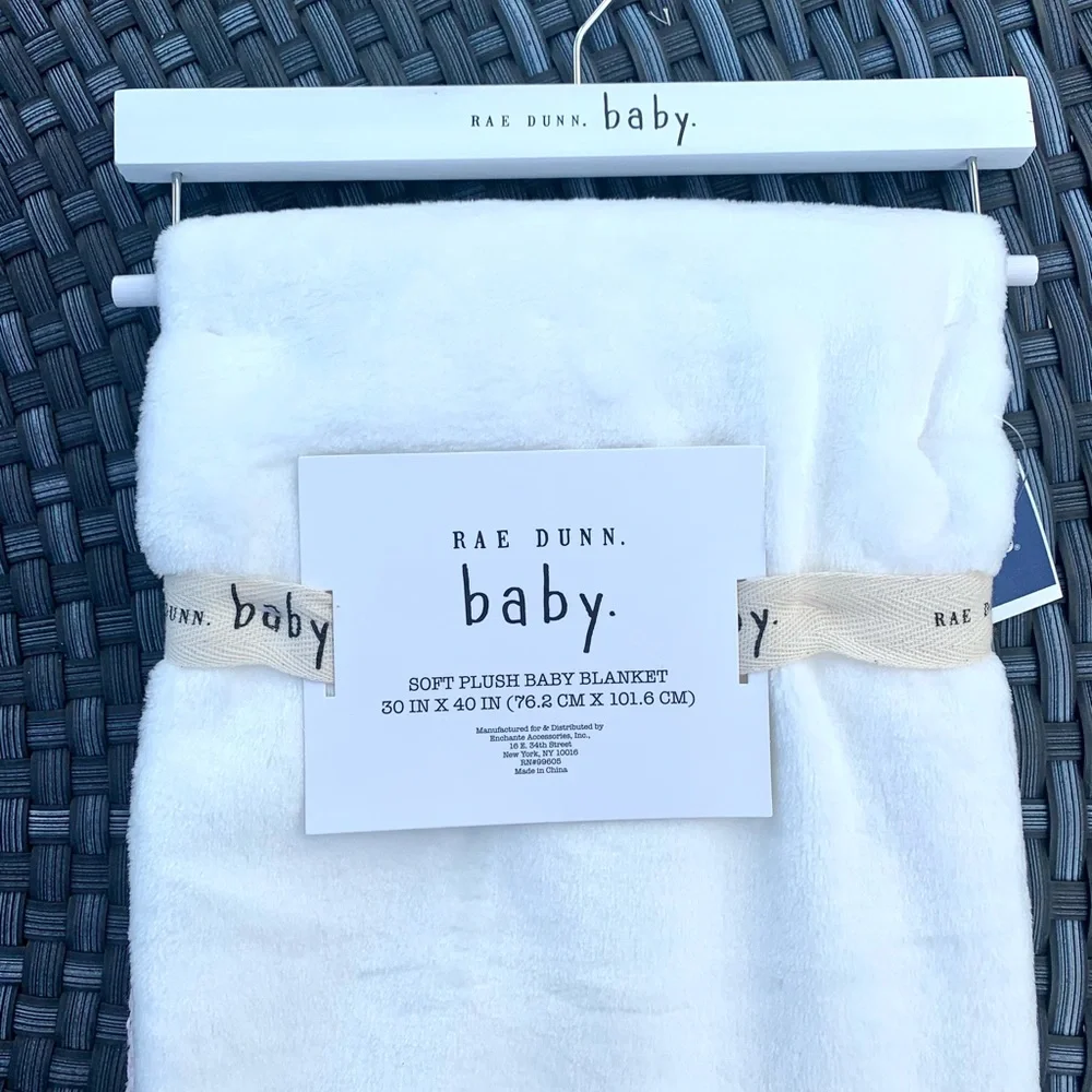 Rae Dunn Hoppy Easter soft plush baby blanket
